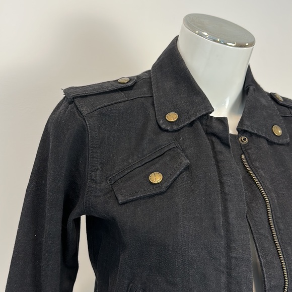 Current Elliott The Zip Moto Jacket Ebony Black Size 1 Small Current/Elliott - Picture 5 of 11